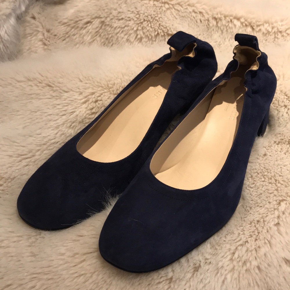 Everlane The Day Heel Navy Suede